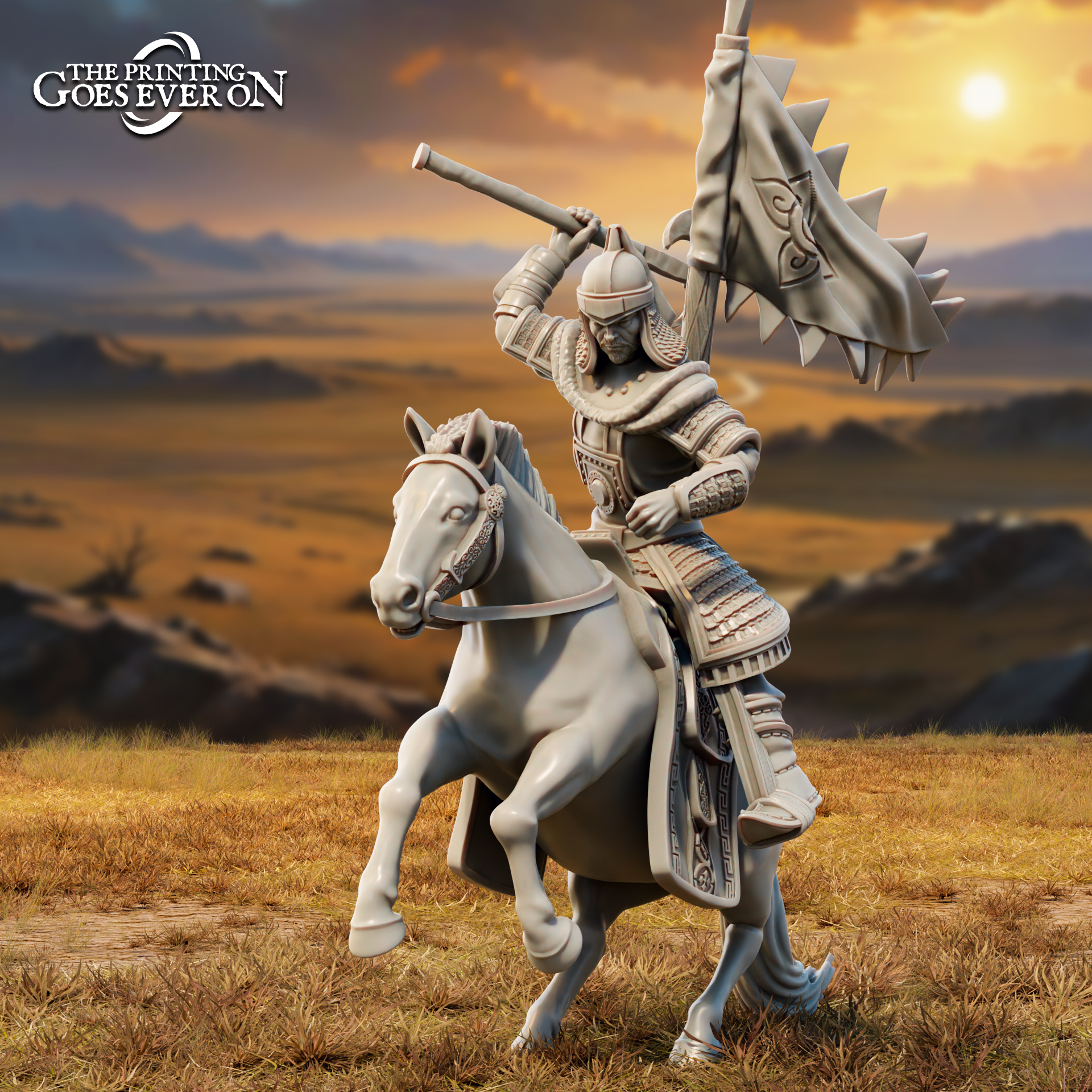 Golden Khanate Mounted Warrior - A - Presupported